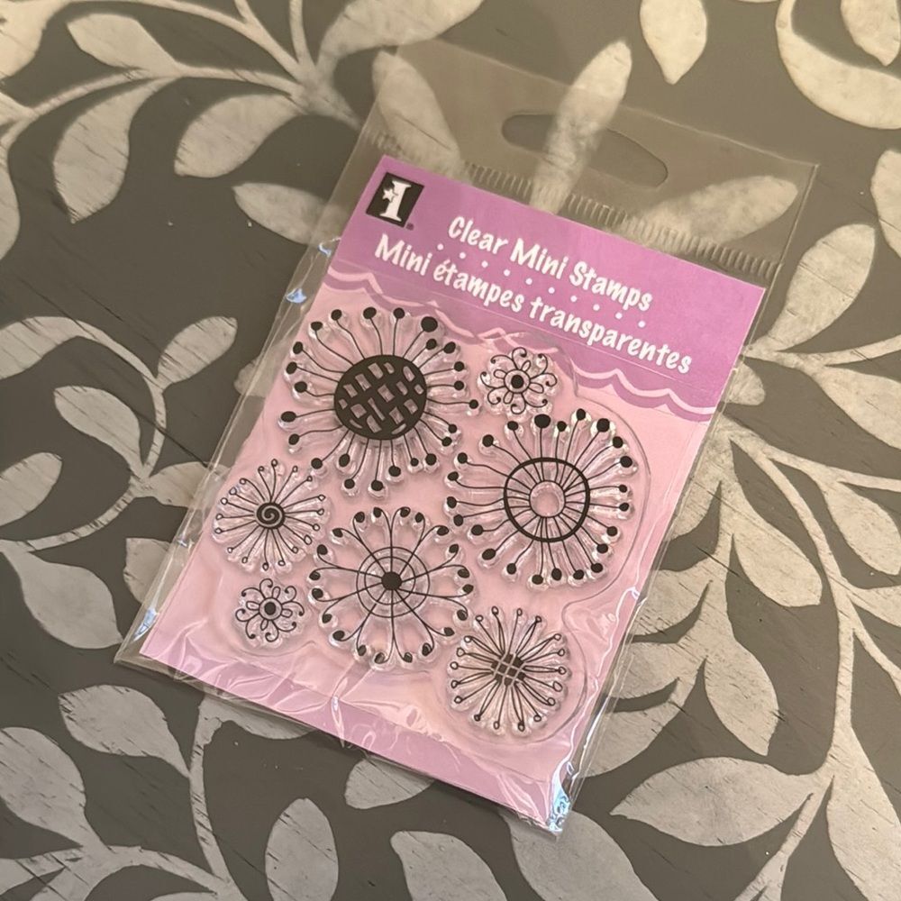 Clear Mini Stamps with Floral Designs